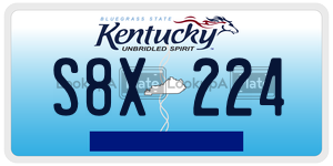 S8X224  license plate in KY