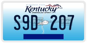 S9D207  license plate in KY