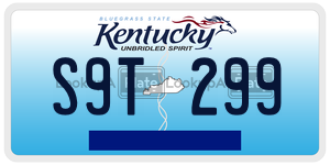 S9T299  license plate in KY