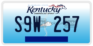 S9W257  license plate in KY