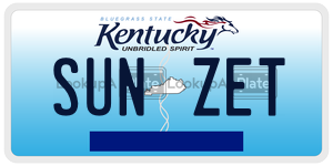 SUNZET  license plate in KY