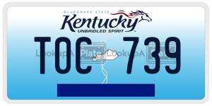 T0C739  license plate in KY