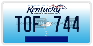 T0F744  license plate in KY