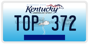 T0P372  license plate in KY