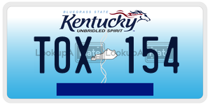 T0X154  license plate in KY