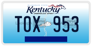 T0X953  license plate in KY