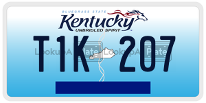 T1K207  license plate in KY