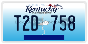 T2D758  license plate in KY