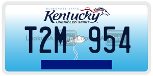 T2M954  license plate in KY