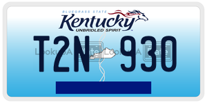 T2N930  license plate in KY