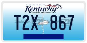 T2X867  license plate in KY