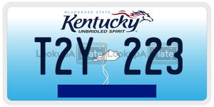 T2Y223  license plate in KY