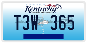 T3W365  license plate in KY