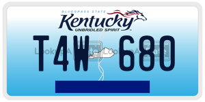 T4W680  license plate in KY