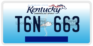 T6N663  license plate in KY