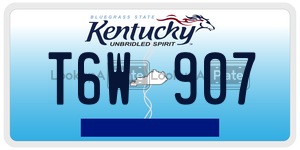 T6W907  license plate in KY
