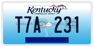 T7A231  license plate in KY