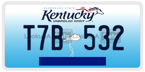 T7B532  license plate in KY