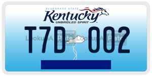 T7D002  license plate in KY