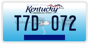 T7D072  license plate in KY