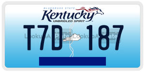 T7D187  license plate in KY