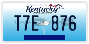 T7E876  license plate in KY