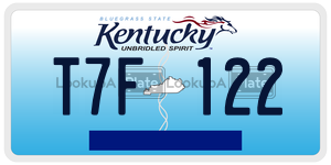 T7F122  license plate in KY