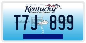 T7J899  license plate in KY