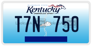T7N750  license plate in KY