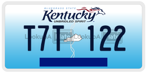 T7T122  license plate in KY