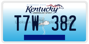 T7W382  license plate in KY