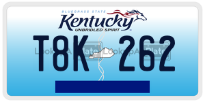 T8K262  license plate in KY