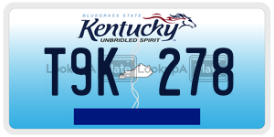 T9K278  license plate in KY