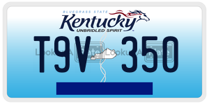 T9V350  license plate in KY