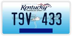 T9V433  license plate in KY