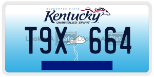 T9X664  license plate in KY