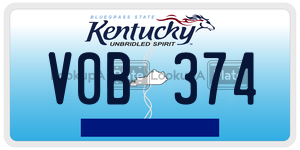 V0B374  license plate in KY