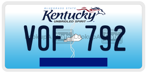 V0F792  license plate in KY