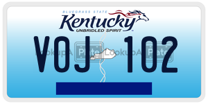 V0J102  license plate in KY
