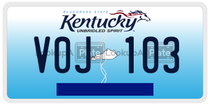 V0J103  license plate in KY