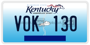 V0K130  license plate in KY