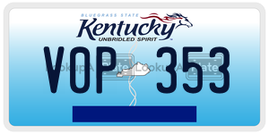 V0P353  license plate in KY