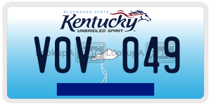 V0V049  license plate in KY