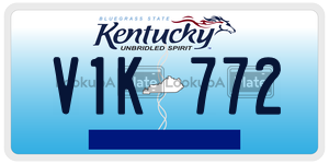 V1K772  license plate in KY