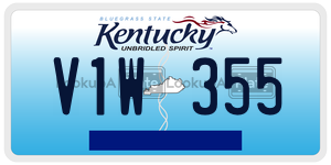 V1W355  license plate in KY