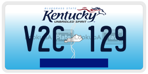 V2C129  license plate in KY
