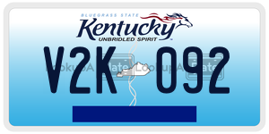 V2K092  license plate in KY