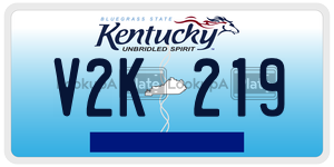 V2K219  license plate in KY