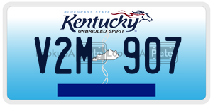 V2M907  license plate in KY