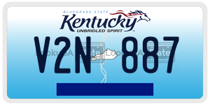 V2N887  license plate in KY